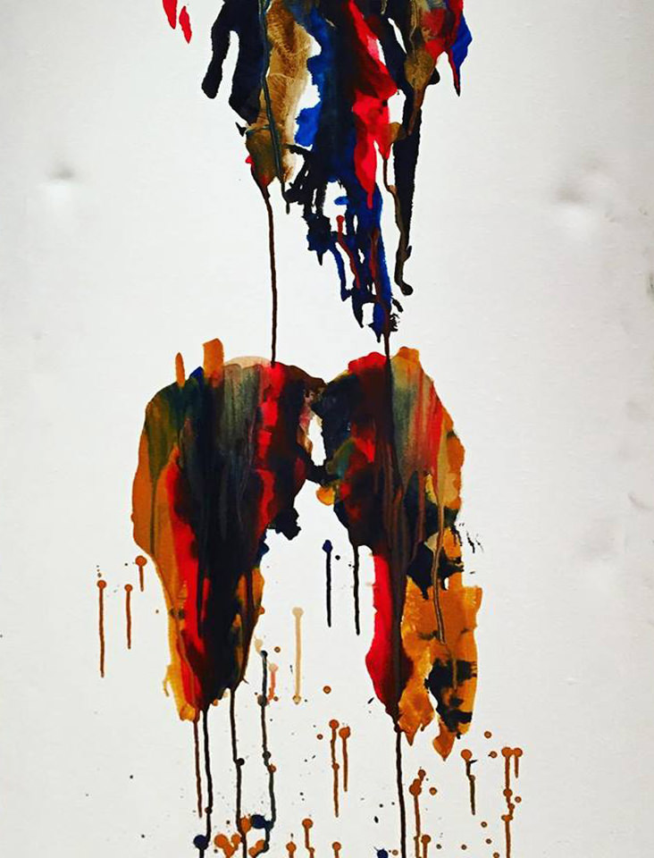 "Broken Open," acrylic on canvas, 48" x 24"